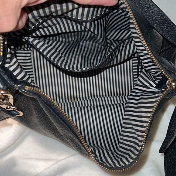 Kate Spade Black Leather Shoulder and Crossbody Purse Top Zip Closure - Picture 8 of 13